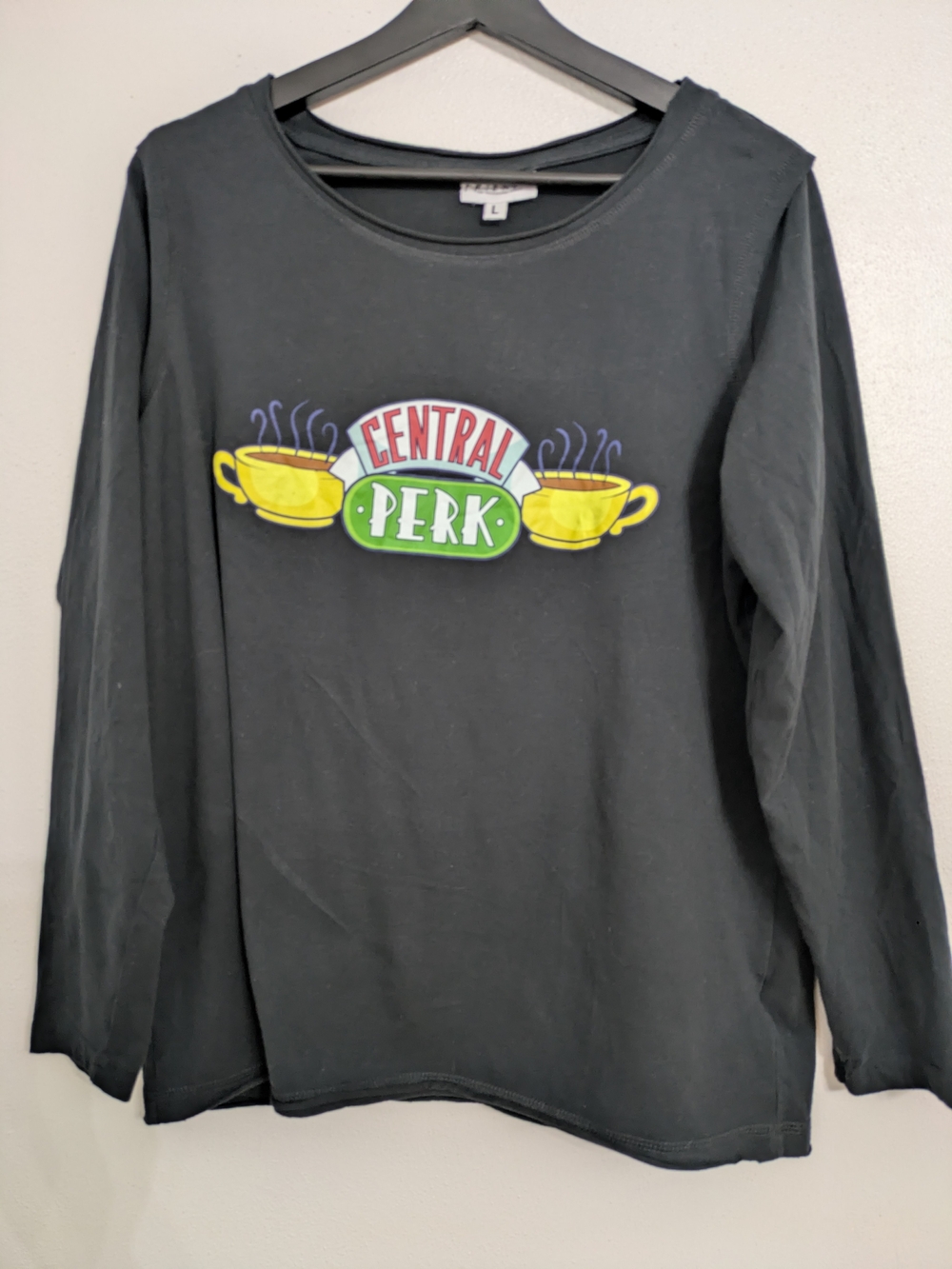 FRIENDS Central Perk Graphic Long-Sleeve Tee - Black with Yellow Accent